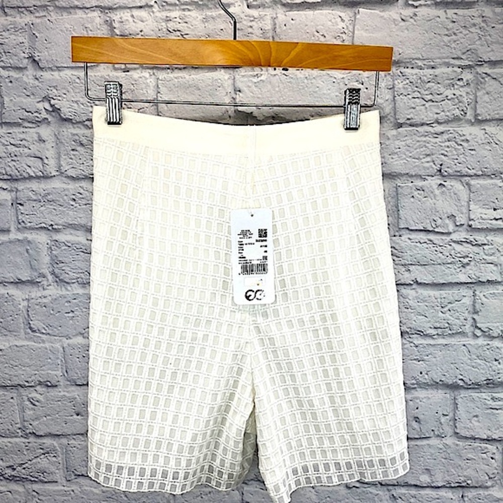 Escada White Teeza Lined Textured Shorts